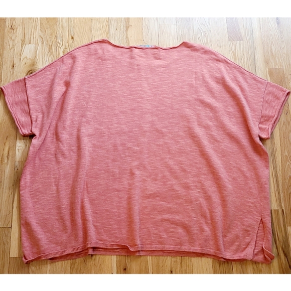 Free People Beach Oversized Boxy Fit Tee Size Medium Coral - Picture 6 of 9